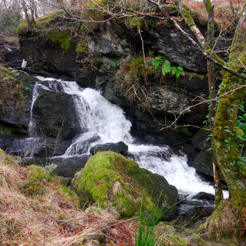 Three Lochs Way Tighness waterfall © Helensburgh and District Access Trust