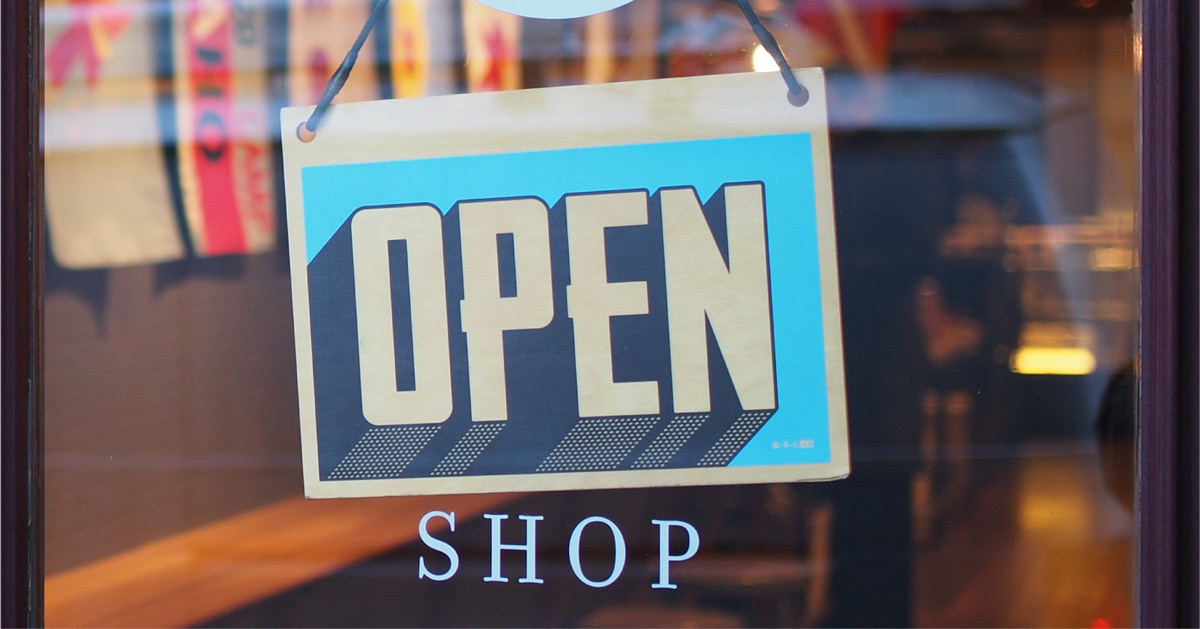 Shop Open Sign. Image source: https://unsplash.com/photos/c9FQyqIECds Mike Petrucci
