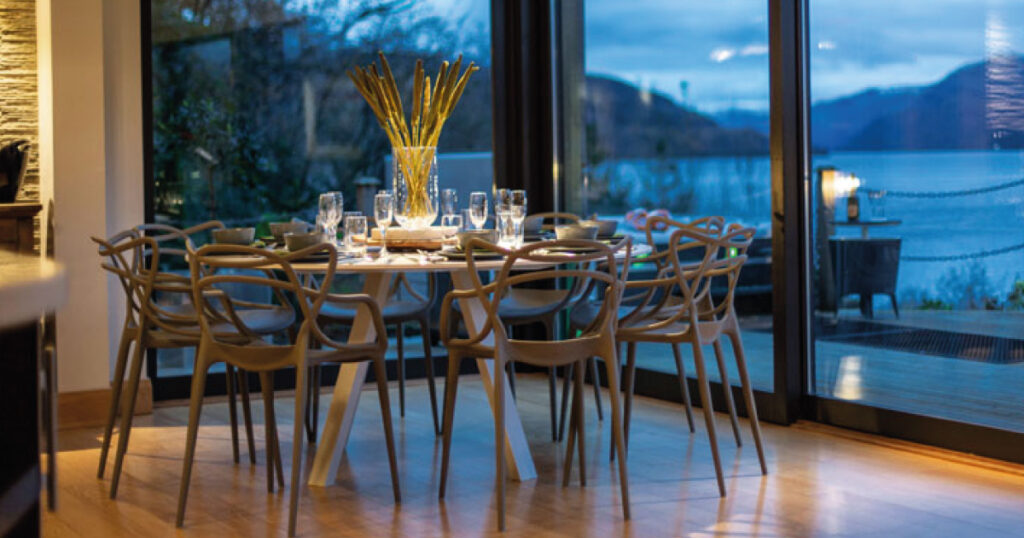 Auchenheglish Lodges Dining Room at Hollybank