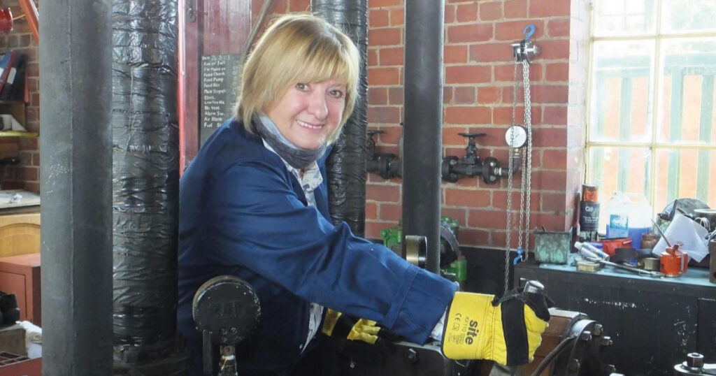 Maid of the Loch Volunteer in the Engine Room